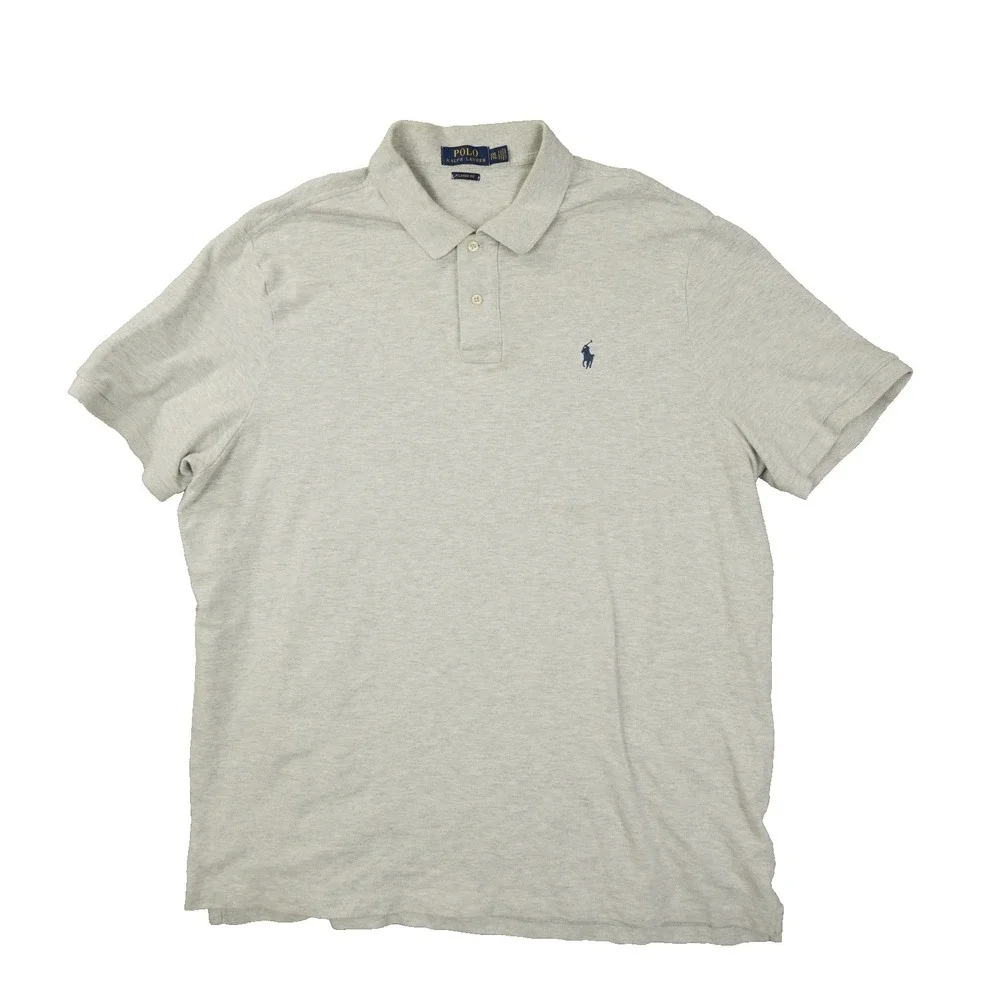 Polo Ralph Lauren Classic Fit Polo Shirt Men's XXL Grey Short Sleeve Preppy